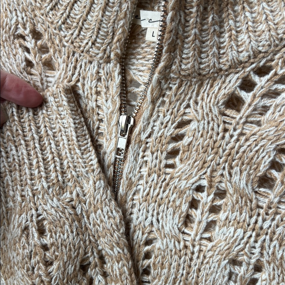 BDG Urban Outfitters Killian Quarter-Zip Pointelle Sweater NWOT - Picture 7 of 12